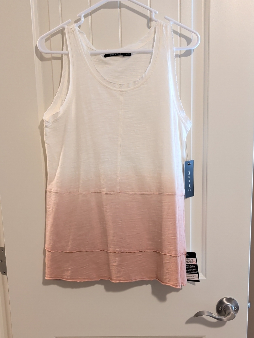 Doe & Rae White to Blush Ombre Sleeveless Tank